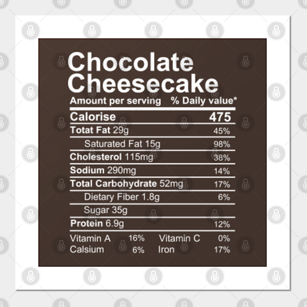 chocolate cheesecake nutrition facts Nutrition Facts Posters and Art Prints TeePublic